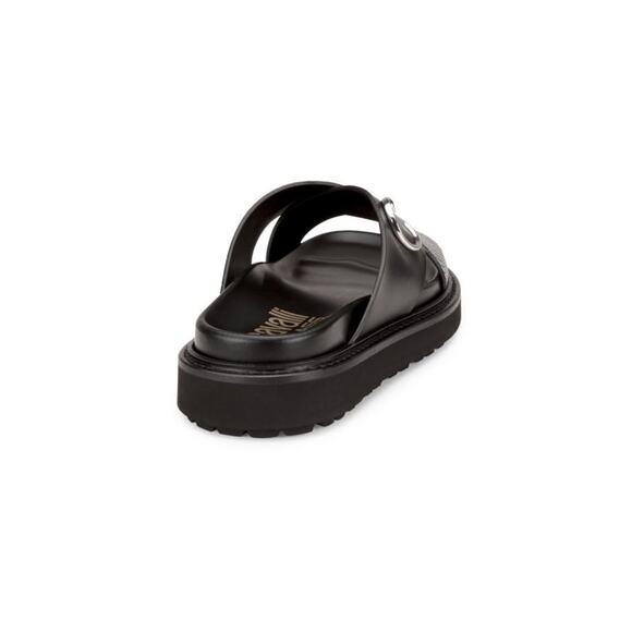 $695 NIB Cavalli Class by Roberto Cavalli Leather Black Crisscross Sandals 12 main image 3